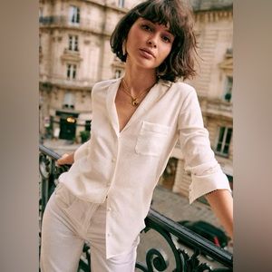 Sézane Florence Silk Blouse FR 34